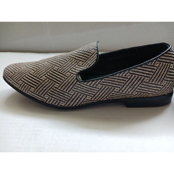 Giorgio Brutini Mens Clement Slip On Loafers Tan-Brown 10.5 M Herringbone Design